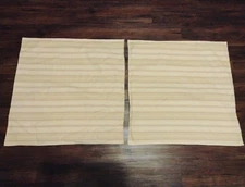 Lauren Ralph Lauren Euro Pillow Shams Tan Stripe Button Closure Cotton Lot of 2