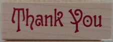 Small Stampa Rosa Paisley Rubber Stamp : Thank You B65-50