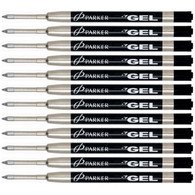 Parker Gel Refills Black Medium Pt New In Packs  6 Packs   = 12 Refills