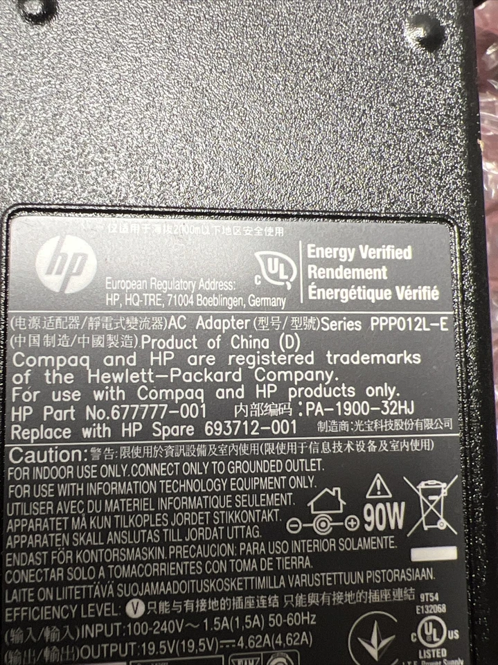 Genuine HP PPP012L-E Ac Adapter PA-1900-32HT hp part 608428-001 replace hp spare - Image 4 of 4
