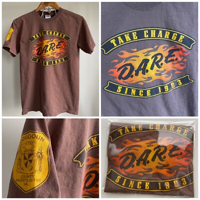 DARE Take Charge Since 1983 W Med/Men S D.A.R.E. Tee Loudoun County VA VTG RARE