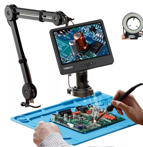 Microscopio de soldadura digital TOMLOV DM602 Flex 2000x 10.1" HDMI Erro Coin microscopio de monedas - Imagen 1 de 10