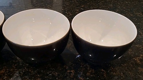 SET OF 4 Denby PRALINE NOIR 5.5" Soup, Cereal Bowls. Black, White, & Beige - Picture 9 of 19