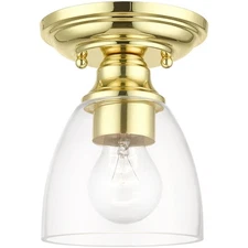 Livex Lighting 46331-02 Montgomery Semi-Flush Mount Polished Brass