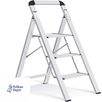 Kingrack 3-Stufen Alu Trittleiter Mit Handlauf 150 Kg Bel