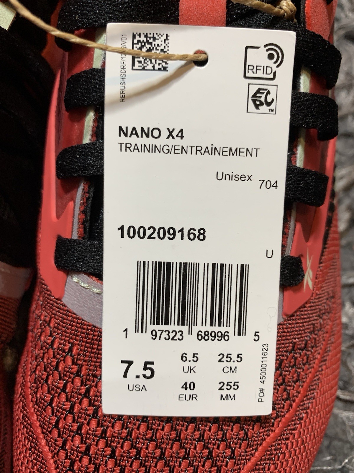 Reebok Nano X4 Justin Fields Cross Training Gym Shoes  Red Grey White Size 7.5 image 9