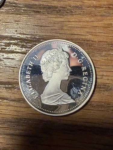 Proof 1987 Canadian Elizabeth II Davis Strait Silver Dollar 36mm Coin, KM# 154