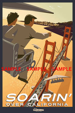 Soarin' Over California Disney Vintage Travel Ride Poster Wall Art