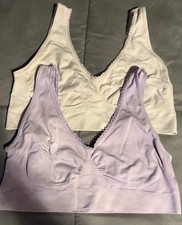 Genie Bra Size Large, Lavender  Light Pink, 2 Count