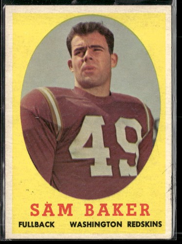 Sam Baker #34 1958 Topps card