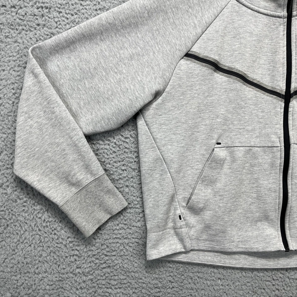 Nike Tech Fleece Hoodie Womens Large Gray Full Zip Athletic Jacket CW4298-063 - Image 4 of 4
