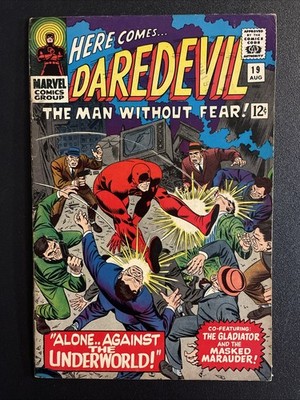 DAREDEVIL #19 Comic SILVER AGE 12 Cent Marvel 1966 Masked Marauder FOGGY