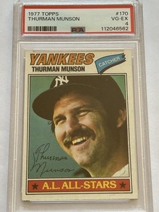 1977 Topps Thurman Munson # 170 New York Yankees PSA 4