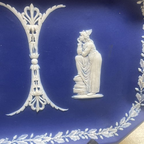 Antique Wedgewood jasperware Dark Blue White Navy Vanity Dresser Tray 1900 - Picture 4 of 14
