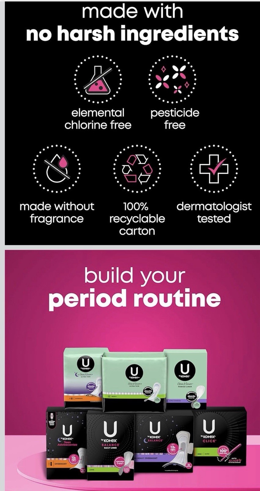 Forros para panty diarios U by Kotex Balance, envueltos - 90 unidades
