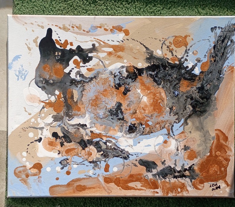 original abstract painting " Bronco" by A.E.M.
