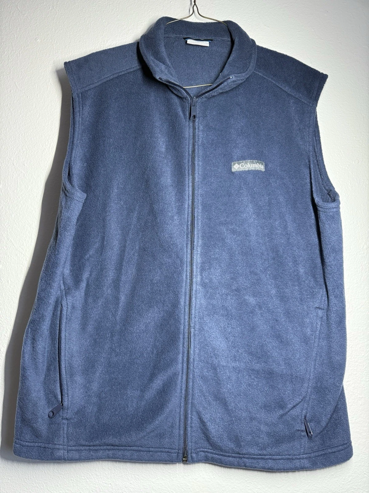 Columbia Mens Steens Mountain Fleece Vest Navy Blue Size Large L Full Zip Pocket