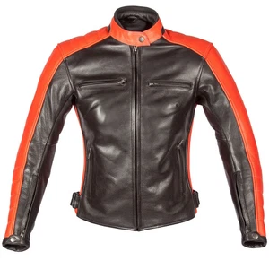 Spada Turismo Ladies Black Red Waterproof Leather Motorcycle Jacket