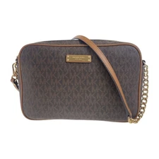 Michael Kors 32S7GJSC7B Diagonal Sholder bag Brown Gold Hardware PVC