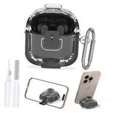 for JBL Tune Flex Clear Case Cover with Cleaner kit- Black
