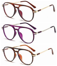 Bifocal Retro Double Beam Purple Black Resin Bifocal Reading Glass 1.0 3.0