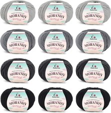 Aeelike Merinowolle Wolle zum Häkeln, Stricken, 12 Wollknäuel, Weiche häkelwolle