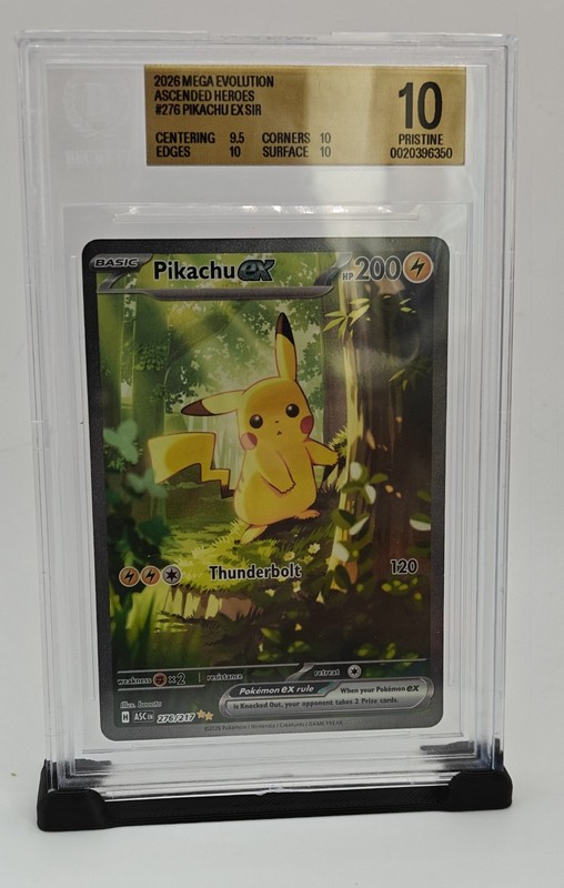 Pikachu ex 276/217 Me: Ascended Heroes Beckett Pristine 10