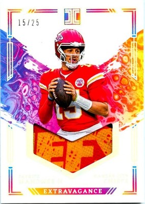 PATRICK MAHOMES II 2024 IMPECCABLE SILVER EXTRAVAGANCE PATCH JERSEY # 15/25