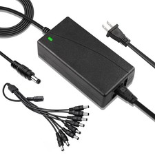 Security Camera Power Adapter 12V 5A 100V-240V AC to 12V DC LED Power Transfo...