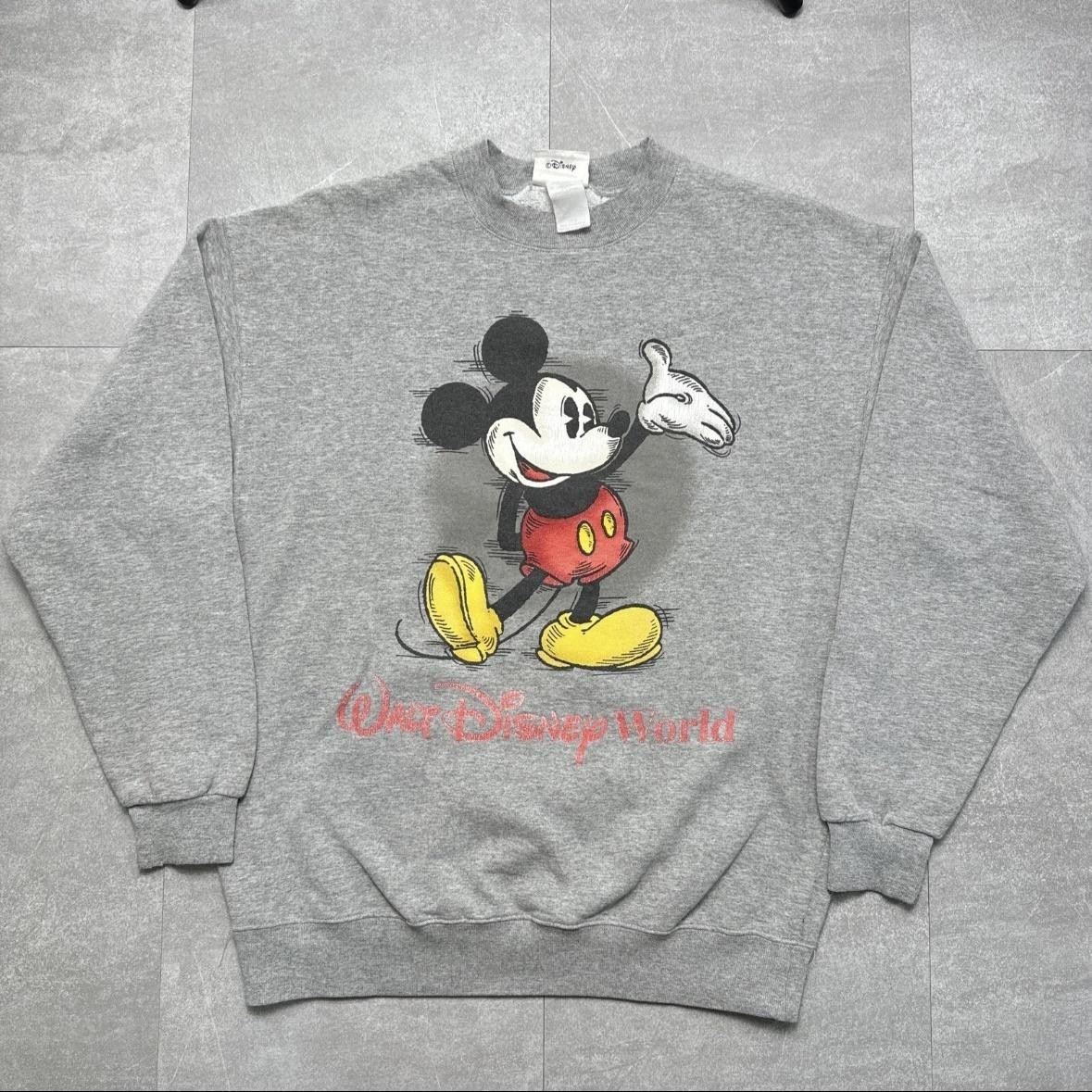 Disney Mickey Mouse Sweatshirt Mens Large Gray Walt Disney World Crewneck