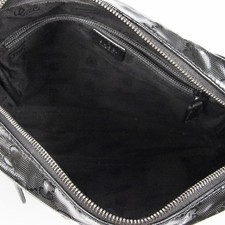 Used GUCCI Half Moon Zip Messenger Black Guccissima Imprint PVC Canvas A