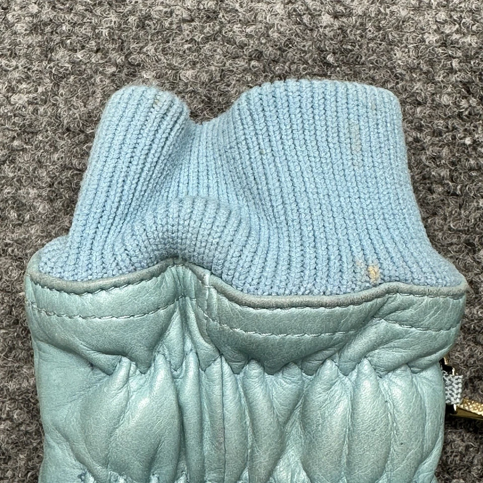 Guantes de invierno de cuero Grandoe vintage azules para dama y mujer grandes Foto 3 de 4