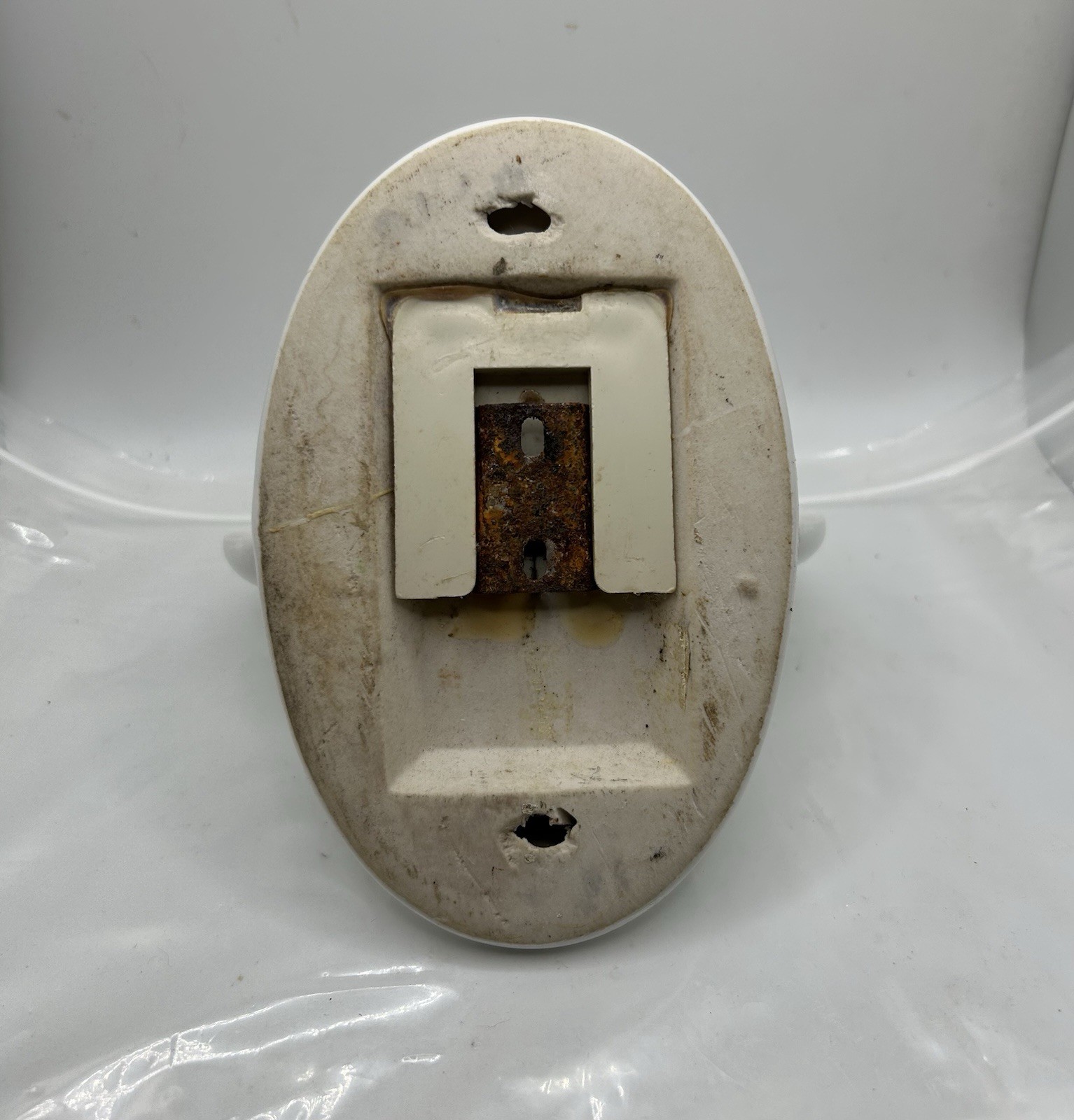 ANTIQUE SOAP DISH TOOTH BRUSH HOLDER WALL MOUNT WITH FLOWERS HAND PAINTED