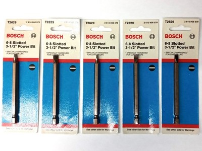Bosch T2629 6-8 Slotted 3-1/2'' Power Bits USA 5pcs