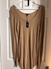 Women’s Express NWT Bathing Suite Cover Up Long Top Dress Tan Med Brown Size M