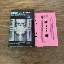Emerson Lake & Palmer PINK CASSETTE TAPE Brain Salad Surgery SLIP IN CASE RARE