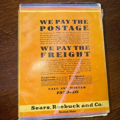 1929-30 Fall/Winter  Sears Roebuck Catalog Boston Thrift Book