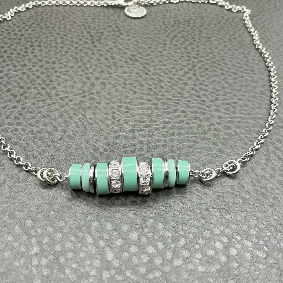 Jessica Simpson 银色薄荷珐琅铺面水晶站串珠女式 19 — 第 4/4 张图片