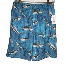 NWT Quick Dry Boys XXL 18 Swim Trunks Shorts UPF 50 Shark Print with Liner