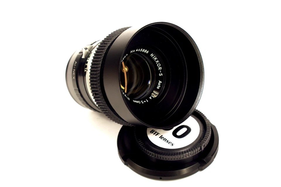 Nikon NIKKOR-S 50mm f/1.4 Cine Mod | Sony E Mount | 77mm Hood | Focus Gear - Image 2 of 4