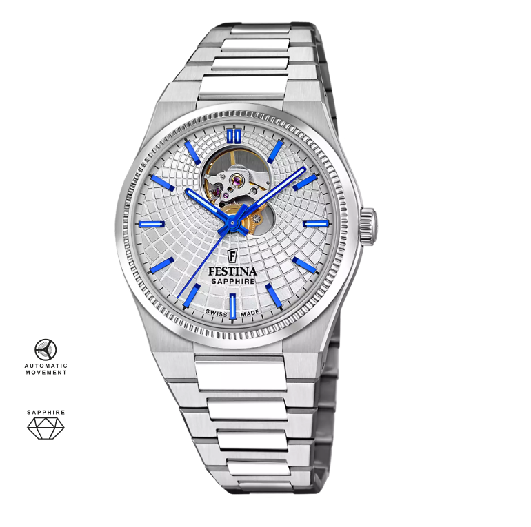 Orologio Uomo Festina automatico SWISS MADE Rivè acciaio vetro