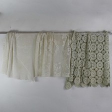Lot of 3 Handmade Vintage Crocheted Lace Tablecloths Various Sizes/Conditions