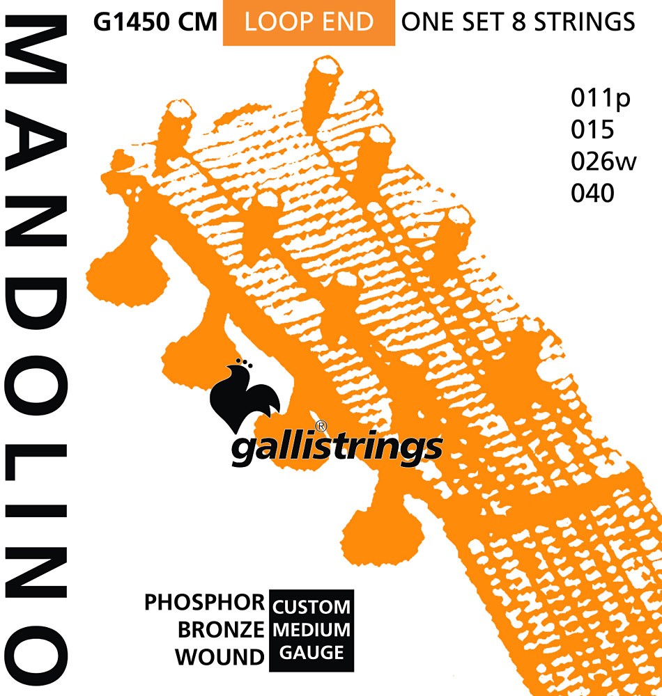 Galli G1430CM MANDOLIN STRINGS, Phosphor Bronze Medium Gauge (.011 - .040)