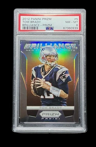 2012 panini prizm #5 tom brady; silver SSP brilliance insert PSA 8  - 1ST YEAR -