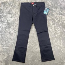 New Dickies Girl Simple Pant Women  s Size 13 Black Mid Rise Cotton Lightweight