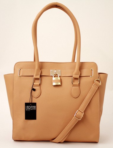 New Large Womens Leather Style Shoulder Ladies Padlock Designer Tote Bag Handbag - Picture 6 of 21