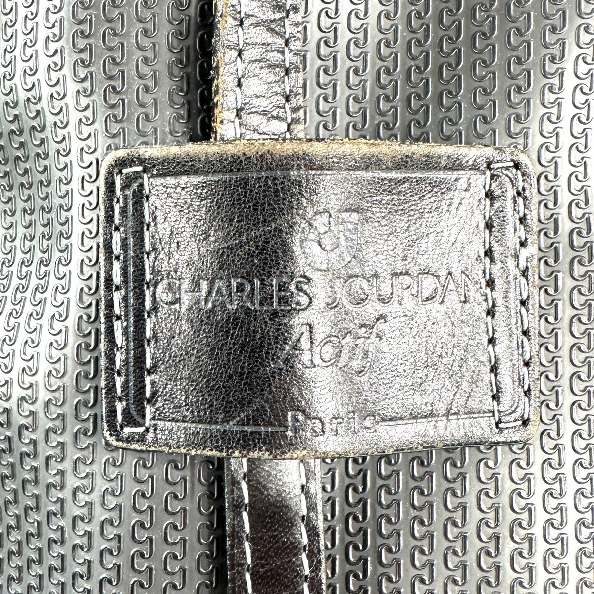 Vintage Charles Jourdan Paris Actif Black Faux Embossed Leather Sling Bag Vintage Charles Jourdan Crossbody Bag: 90s French Designer  main image 3