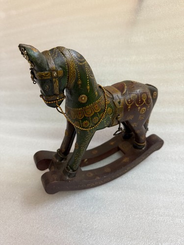 Old Wooden Horse statue, Vintage Rocking Horse Figurines, Animal statue - 10 " - Picture 8 of 10