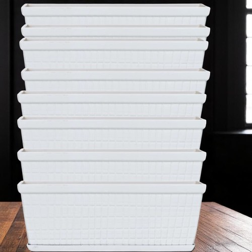 Window Box Planter 13" Cotton White Garden Pot - 3 Pack / 8 Pack - Picture 16 of 34