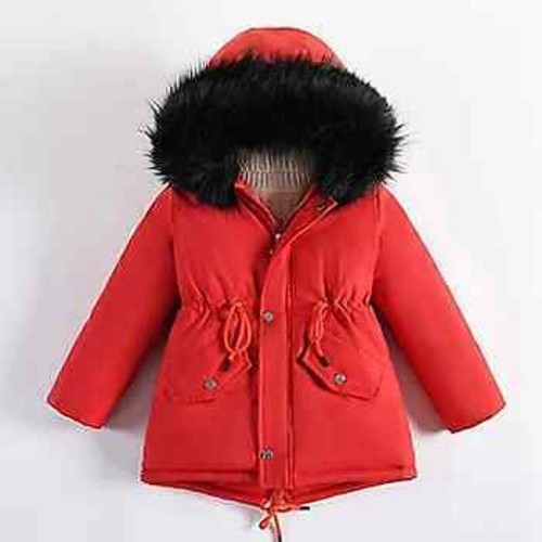 4-14 Years Teen Winter Jacket Velvet Warm Girl Fur Collar Hooded Parkas Children - Bild 19 von 20